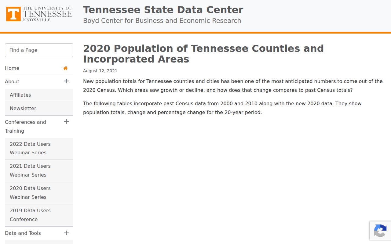 Tennessee 2020 city population table used to route Fayette County warrant records