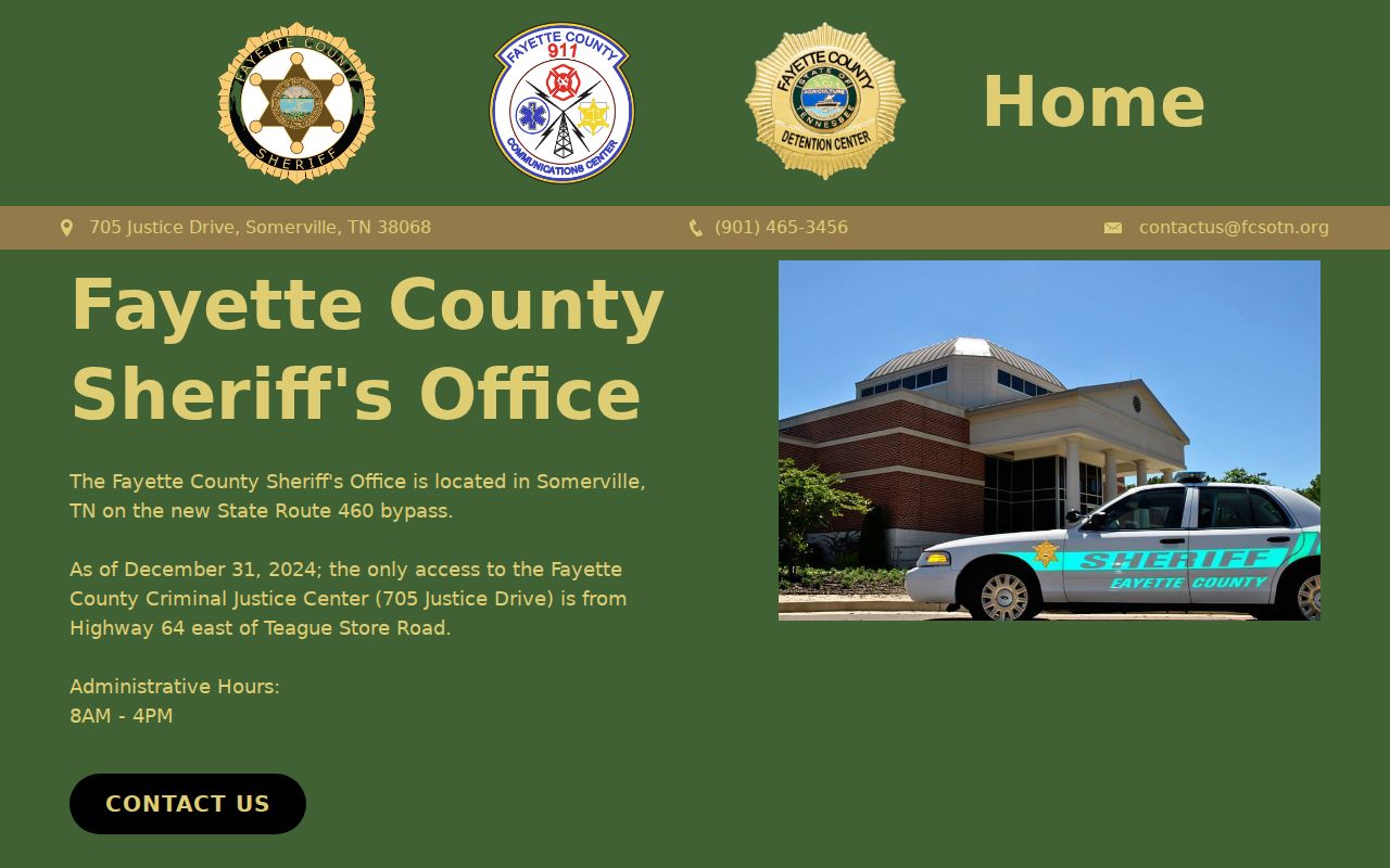 Fayette County sheriff's office contact and warrant records route